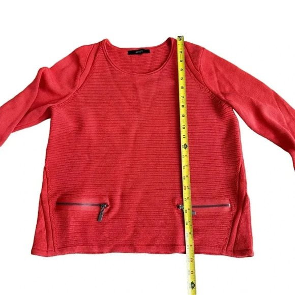 Bonita Red Brick Knit Sweater Pullover Long Sleeve Round Neck M - Picture 3 of 9